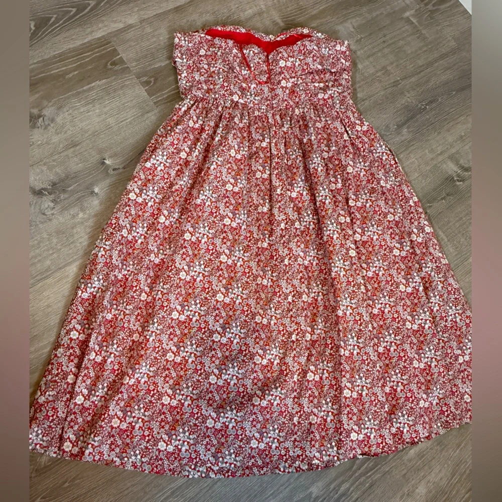 J. Crew Strapless Red Floral Dress-size 12